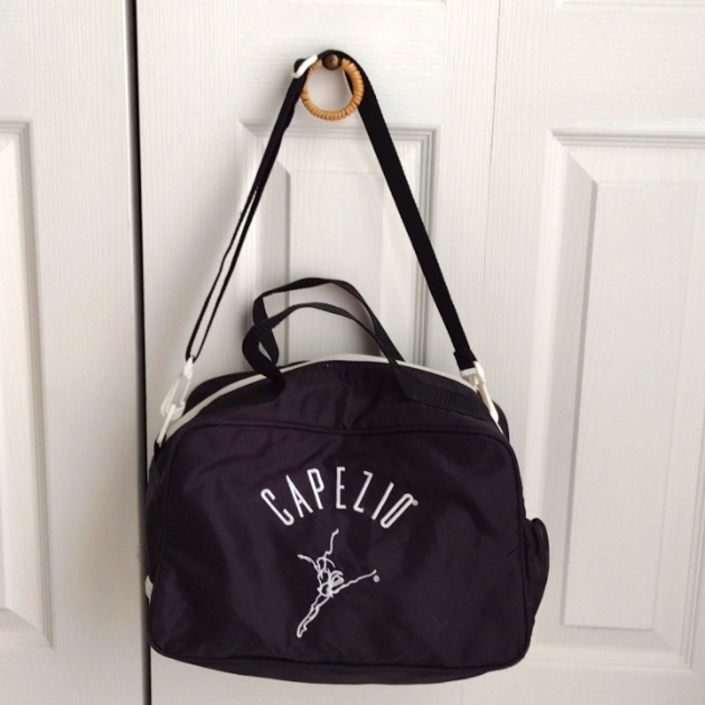 RARE Capezio Black Ballet Dance Class Duffle Tote Bag w/ Shoulder Strap Y2K Era